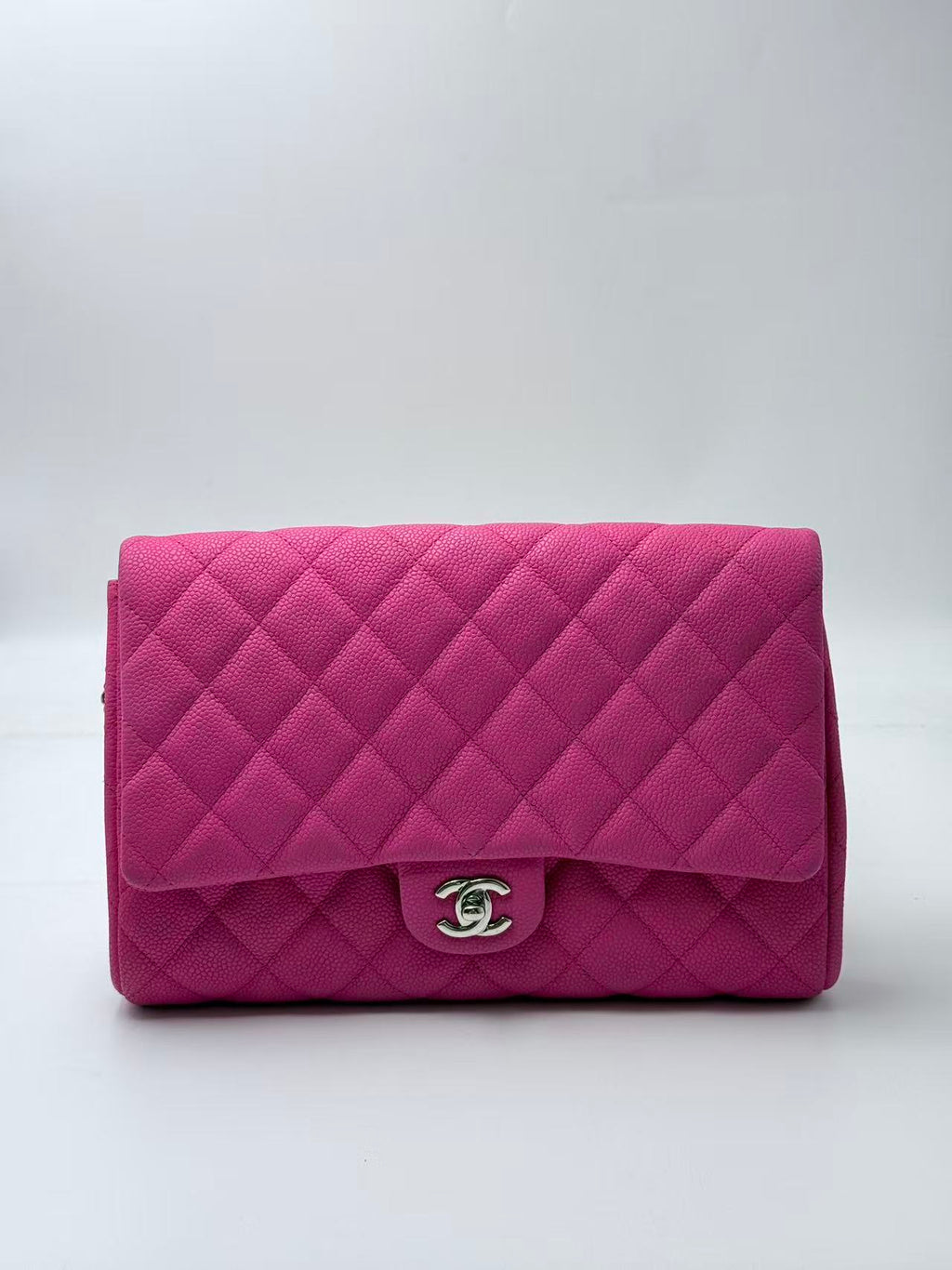 Chanel Pink Caviar Leather CF Shoulder Bag.