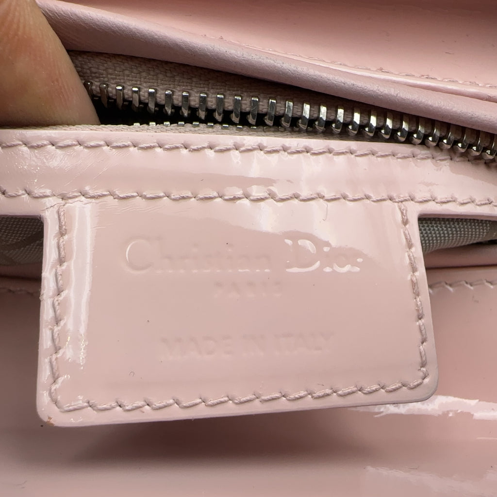 Dior Sakura Pink Patent Leather Medium Lady Dior Bag.