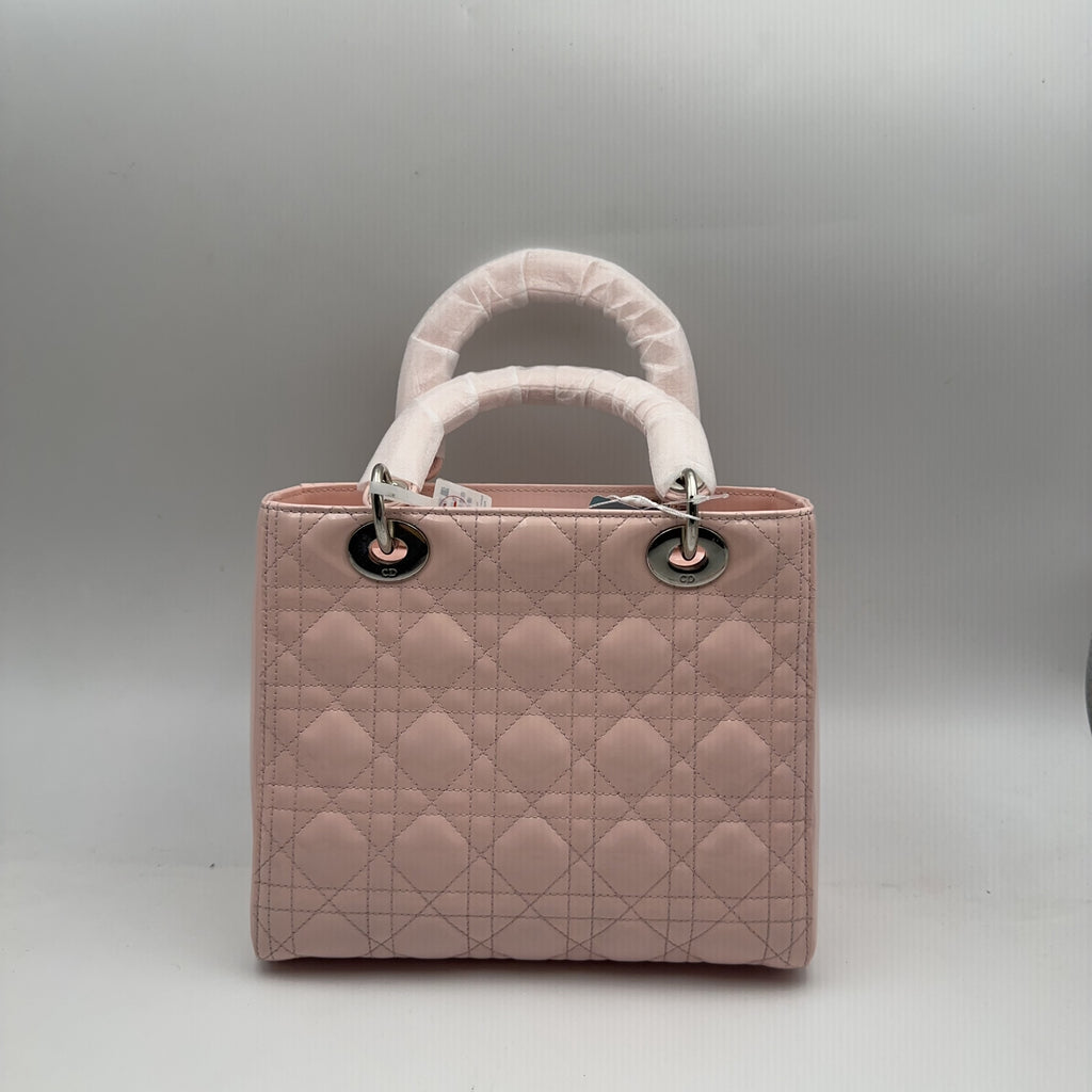 Dior Sakura Pink Patent Leather Medium Lady Dior Bag.