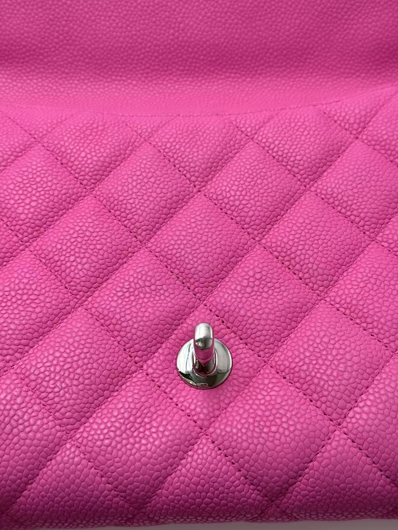 Chanel Pink Caviar Leather CF Shoulder Bag.
