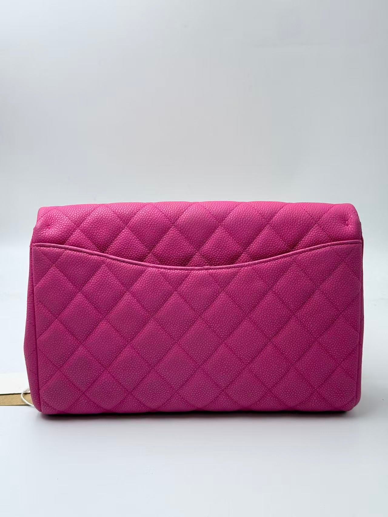 Chanel Pink Caviar Leather CF Shoulder Bag.