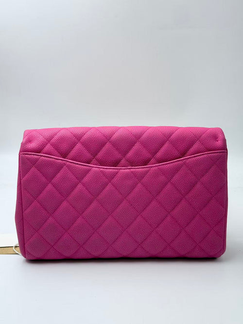 Chanel Pink Caviar Leather CF Shoulder Bag.