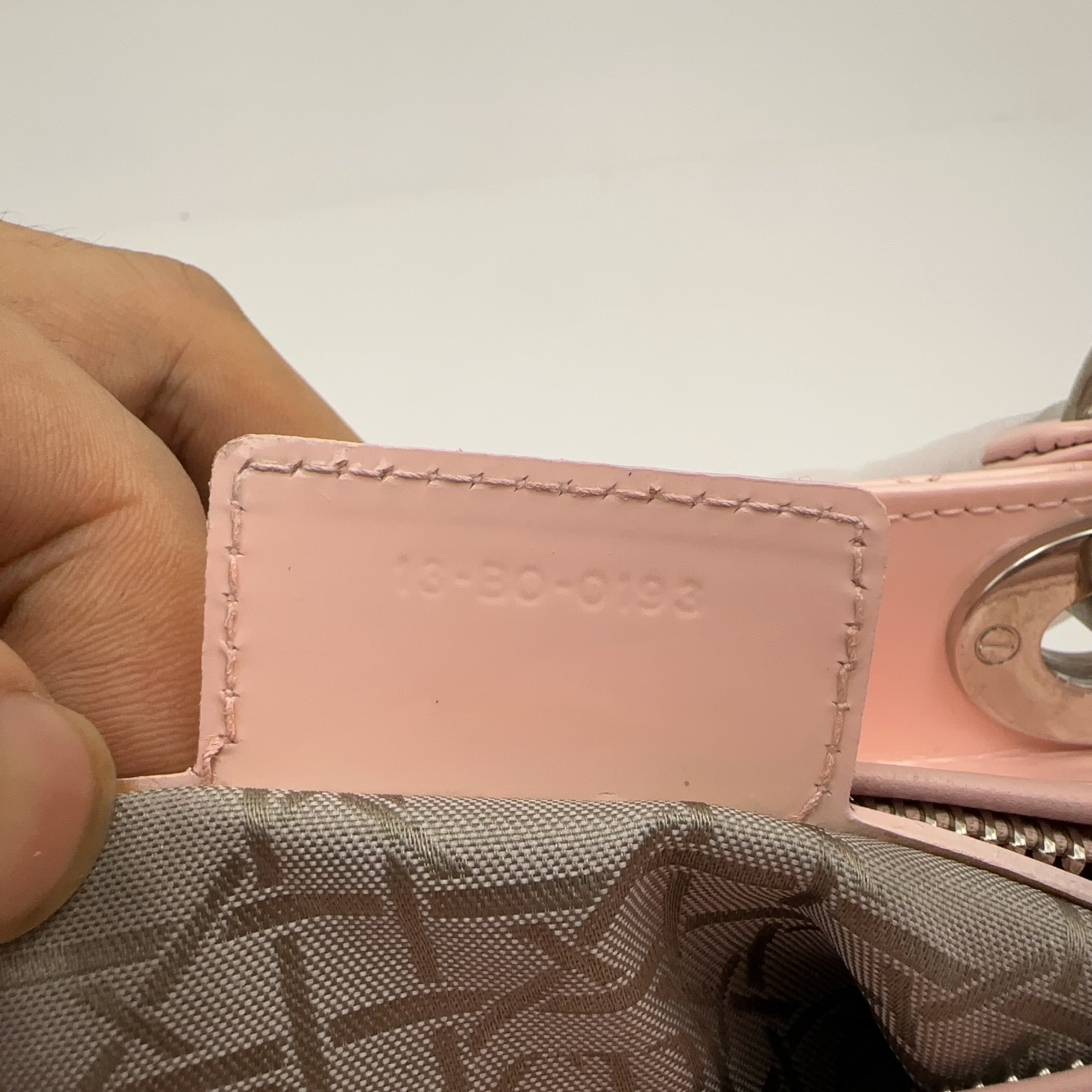 Dior Sakura Pink Patent Leather Medium Lady Dior Bag.