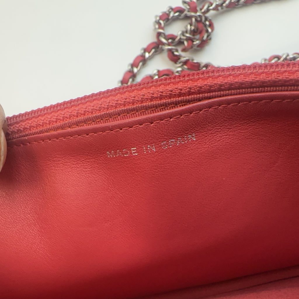 Chanel Orange Patent Leather WOC Chain Bag.