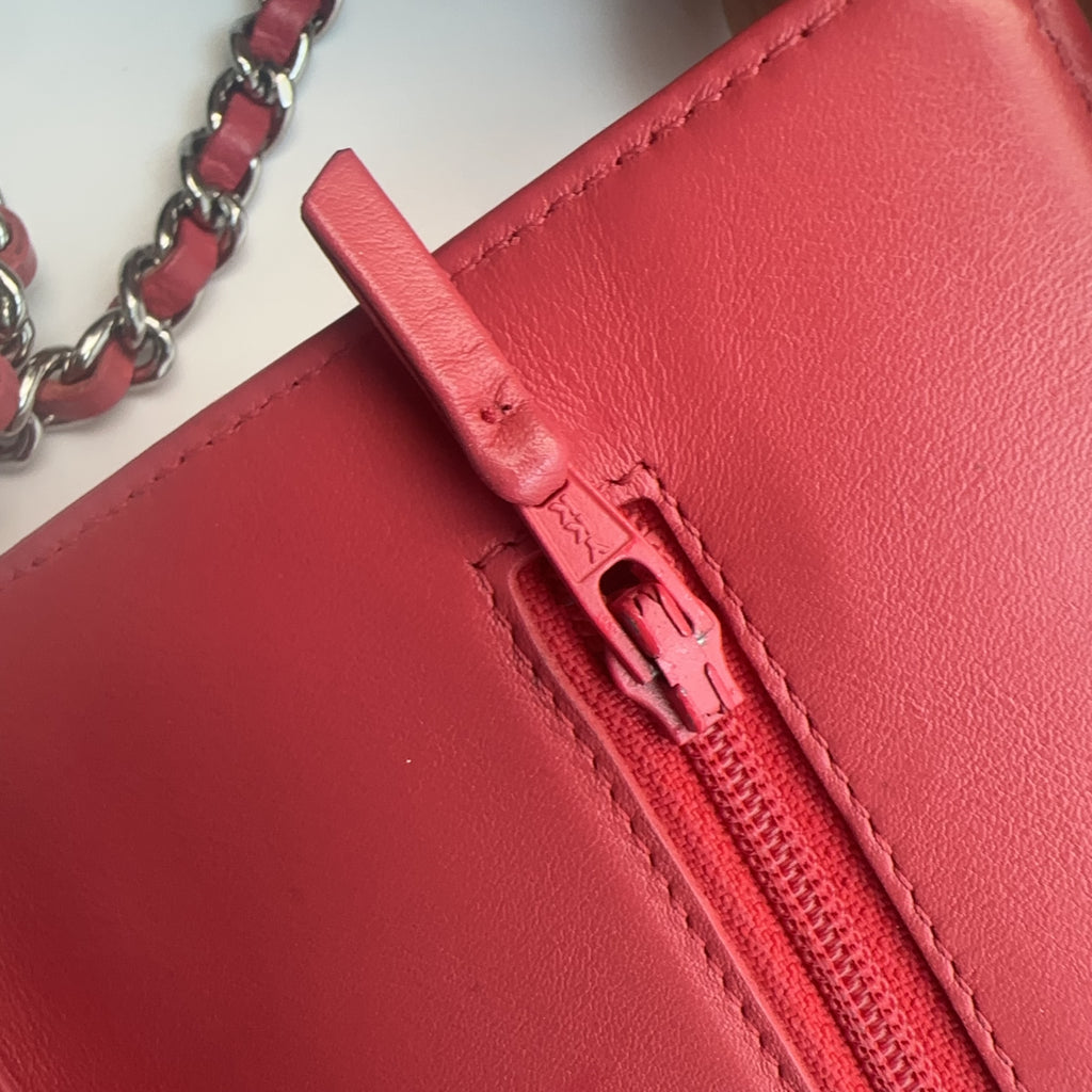 Chanel Orange Patent Leather WOC Chain Bag.