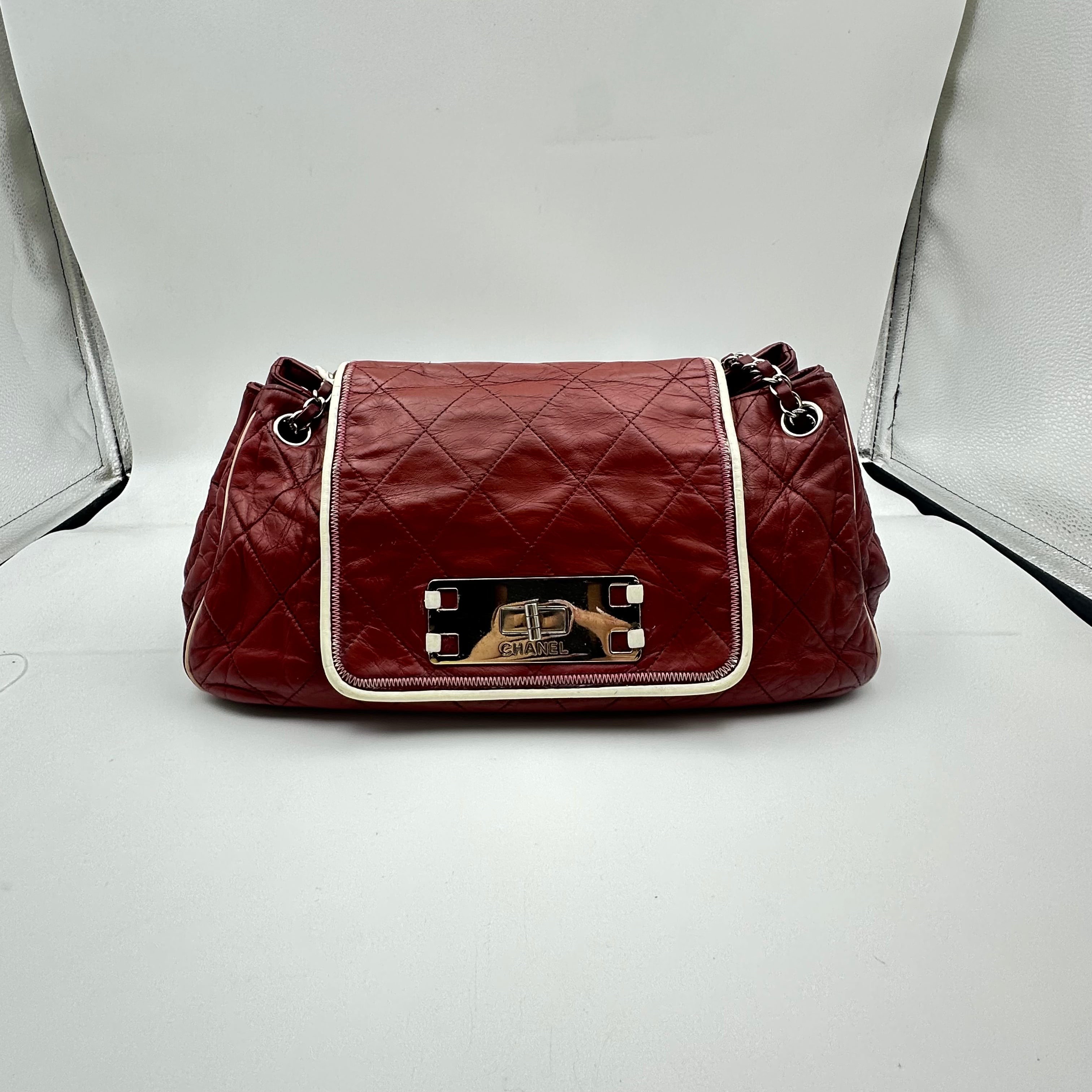 Chanel Red 2.55 Clutch Shoulder Bag