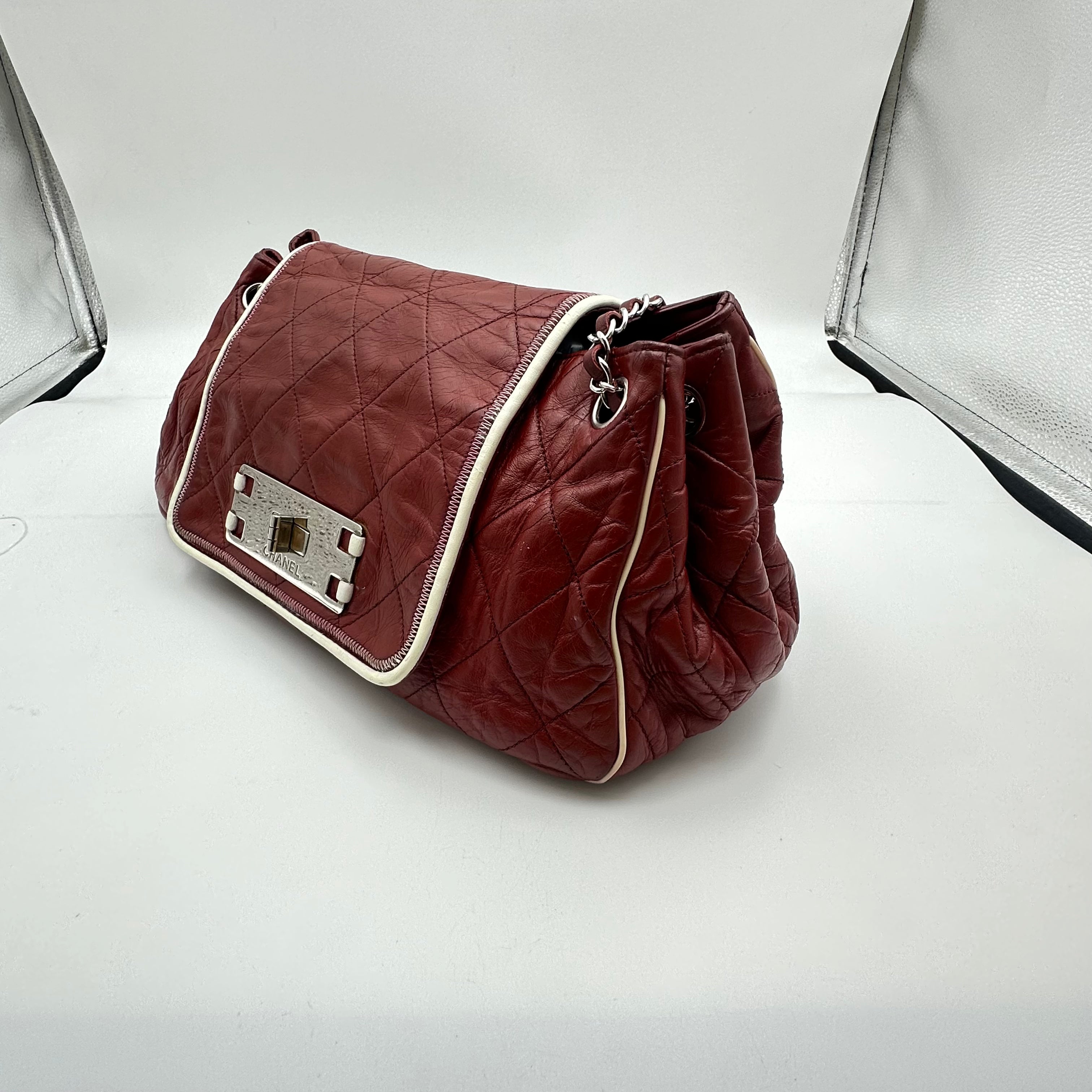 Chanel Red 2.55 Clutch Shoulder Bag